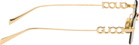 Gucci Gold Rectangular Frame Sunglasses
