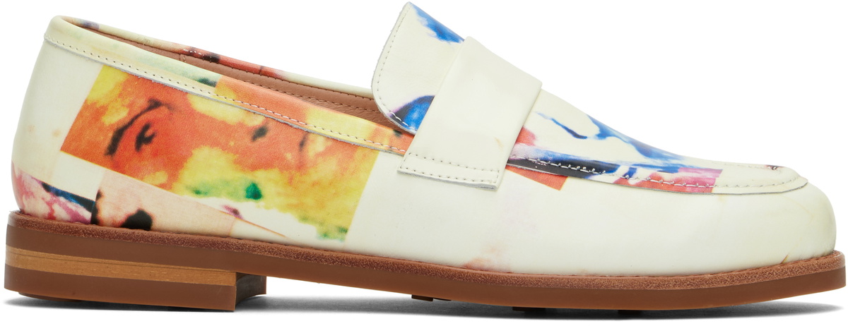 KidSuper White Collage Faces Printed Loafers