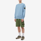 Stone Island Men's Brushed Cotton Crew Neck Sweat in Mid Blue