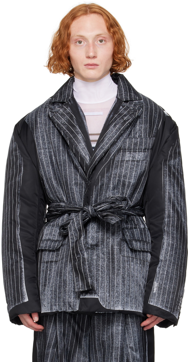 Jean Paul Gaultier Black 'The Trompe-L'œil' Padded Coat Jean Paul