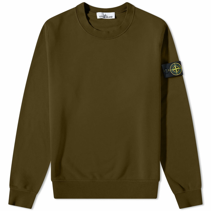 Photo: Stone Island Men's Garment Dyed Crew Sweat in Olive