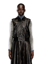 Diesel Bomber vest with distressed effect - Jackets Womens in Brown