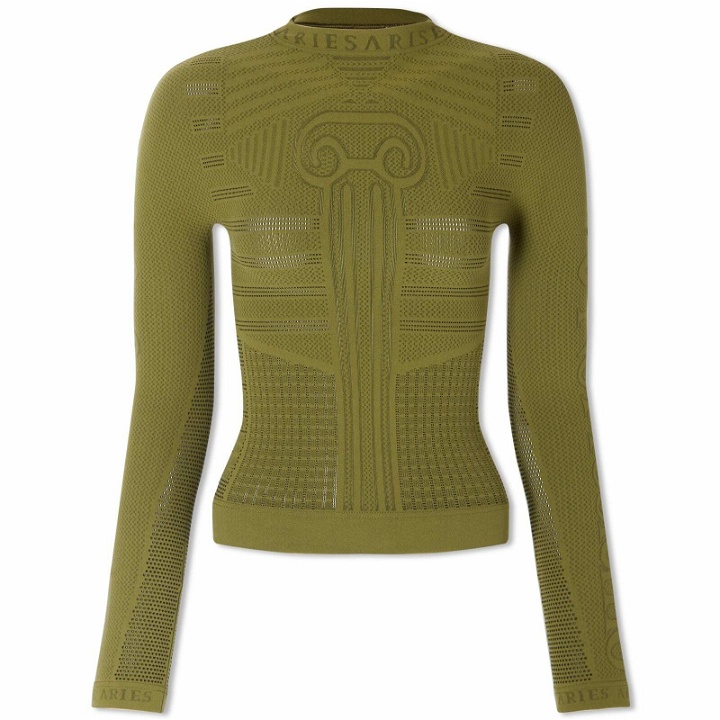 Photo: Aries Women's Base Layer Top in Army Green