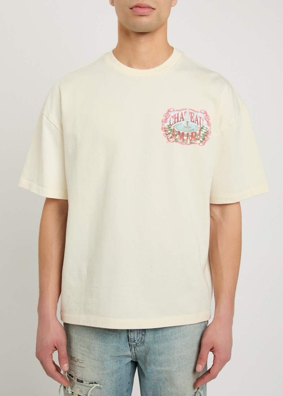 Amiri Chateau Printed Cotton T-shirt Ivory
