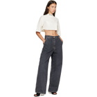 Palm Angels Gray Tree Logo Loose Jeans