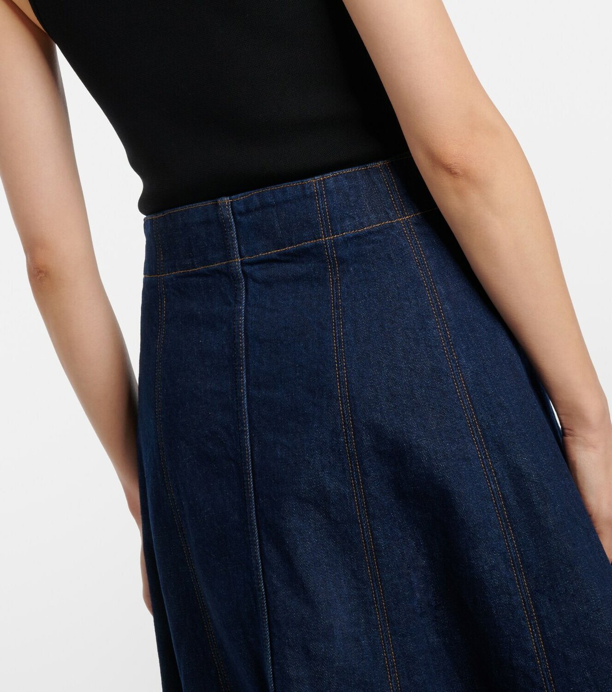 Veronica Beard Alix denim midi skirt