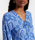 Heidi Klein Mykonos printed smocked minidress
