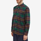 Portuguese Flannel Men's Otton Button Down Check Shirt in Green/Brown/Navy