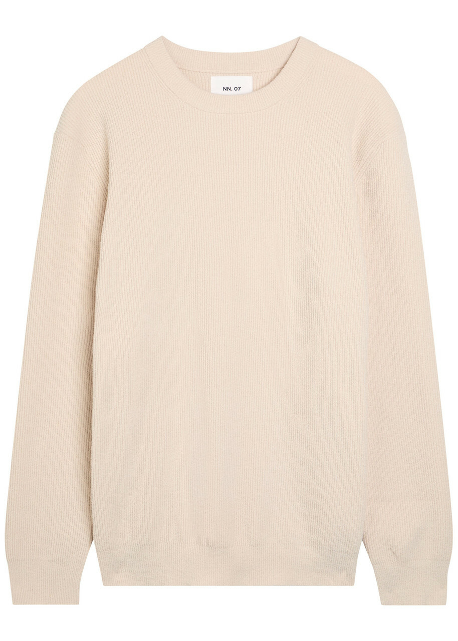 NN07 Danny Ribbed Knit Jumper Ivory