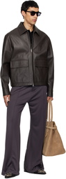 Courrèges Brown 2-Pocket Leather Jacket