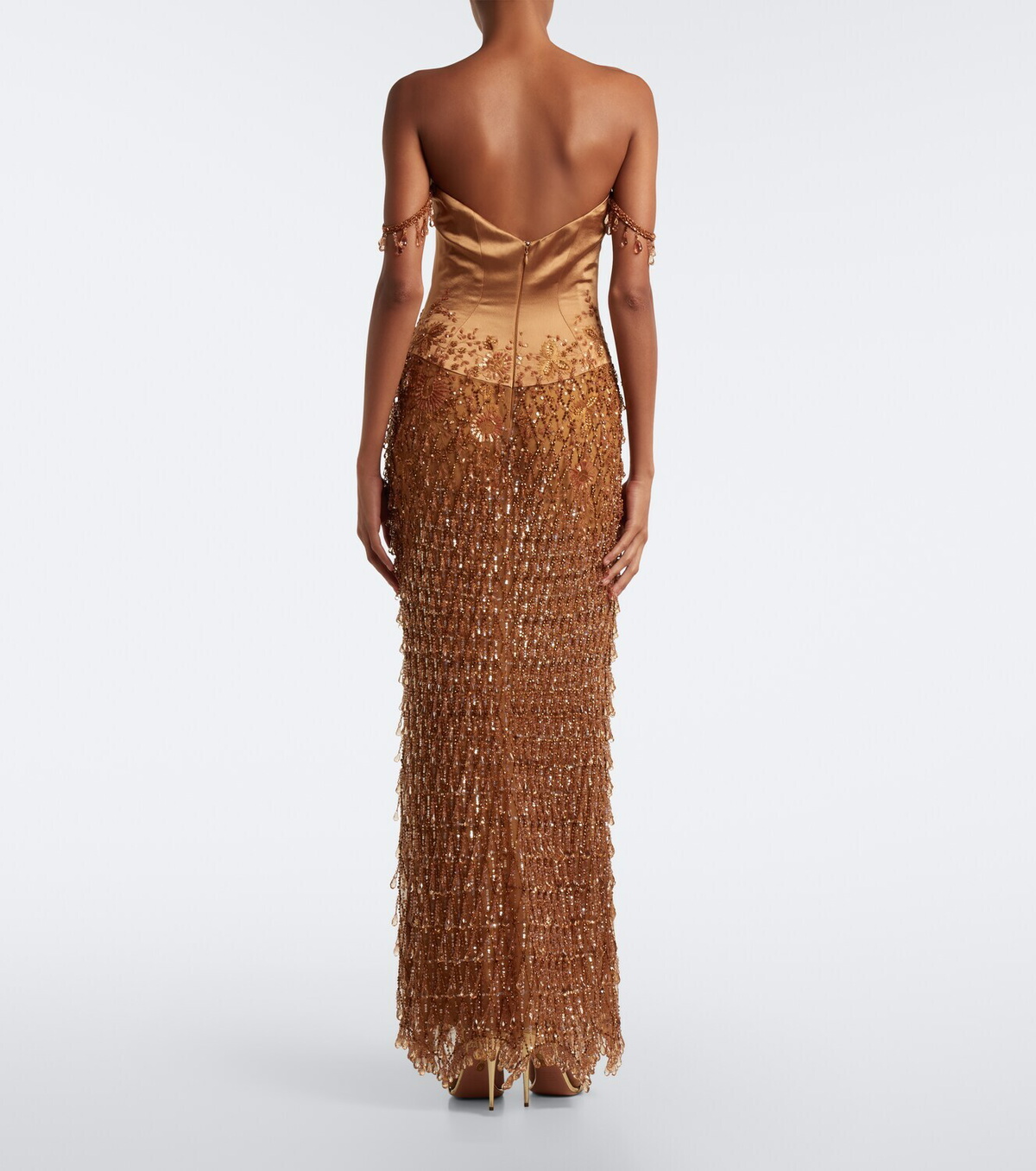 Georges Hobeika Embellished satin bustier gown