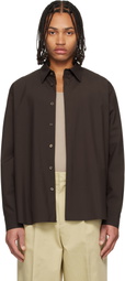 LE17SEPTEMBRE Brown Classic Wool-Blend Shirt
