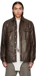 Rick Owens Brown Padded Leather Jacket