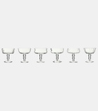 Bitossi Diseguale set of 6 champagne coupe glasses