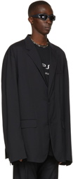 Balenciaga Black Nylon Tailored Blazer