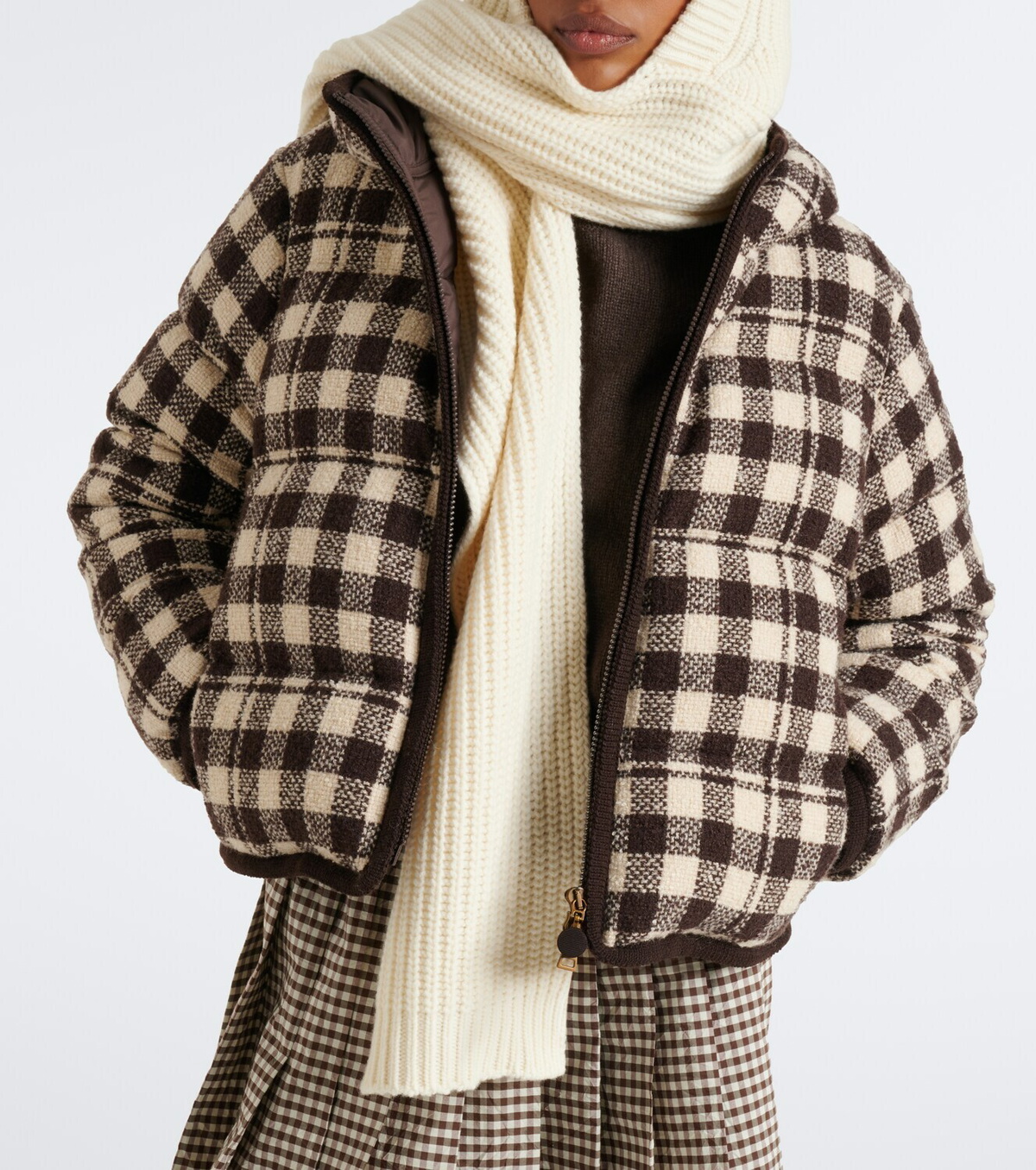 Moncler Ribbed-knit wool and cashmere hood