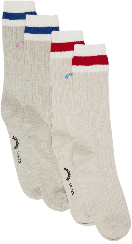 Photo: SOCKSSS Two-Pack Gray & Beige Socks