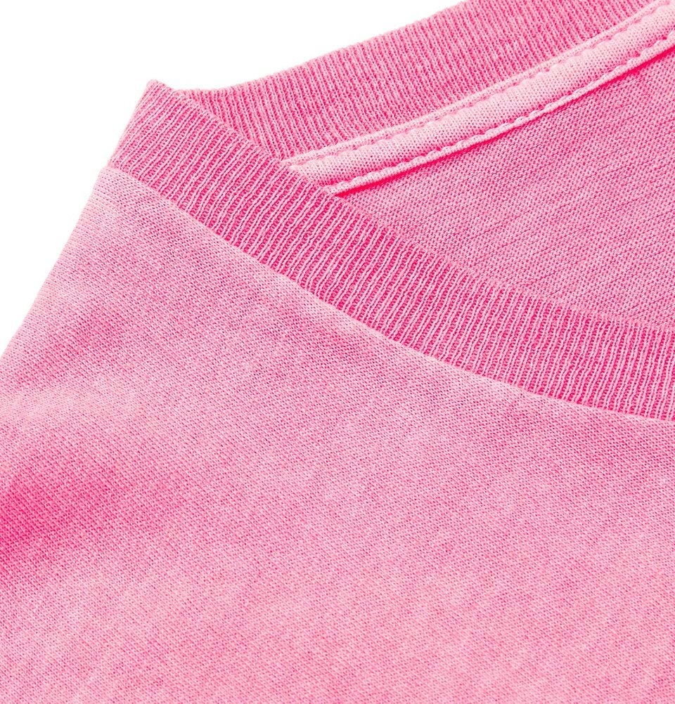 Saint Laurent - Logo-Print Cotton-Jersey T-Shirt - Men - Pink Saint Laurent