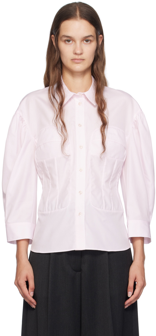 Simone Rocha Pink Corset Seam Shirt Simone Rocha