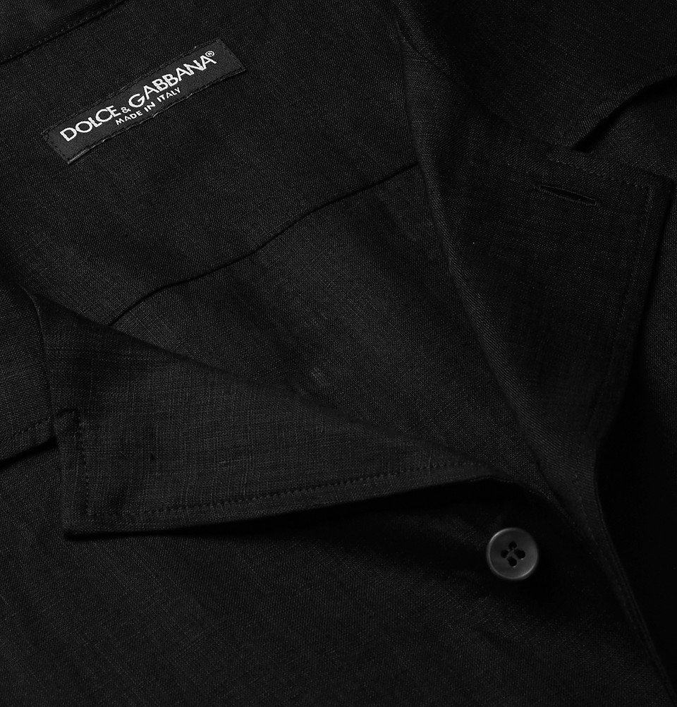 Dolce & Gabbana - Camp-Collar Linen Shirt - Black Dolce & Gabbana