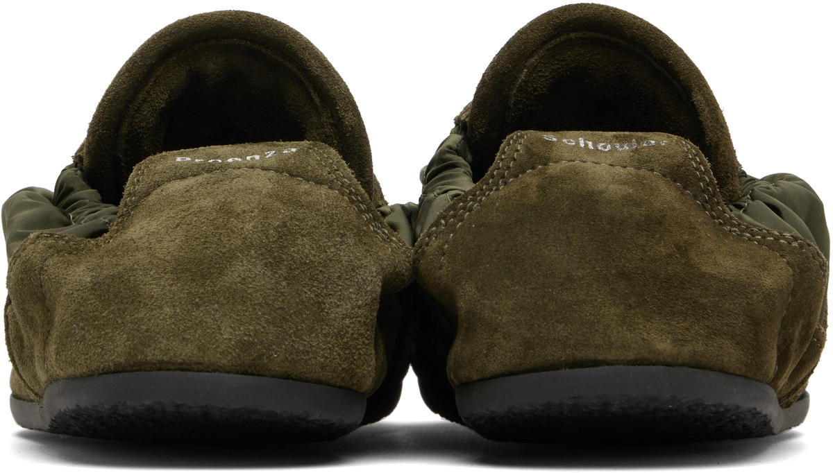 Proenza Schouler Khaki Nylon & Calfsuede Soft Track Sneakers