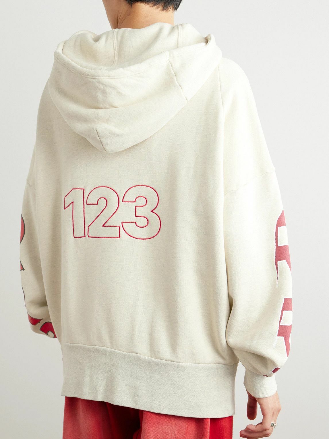 Prada logo-print cotton hoodie - Neutrals