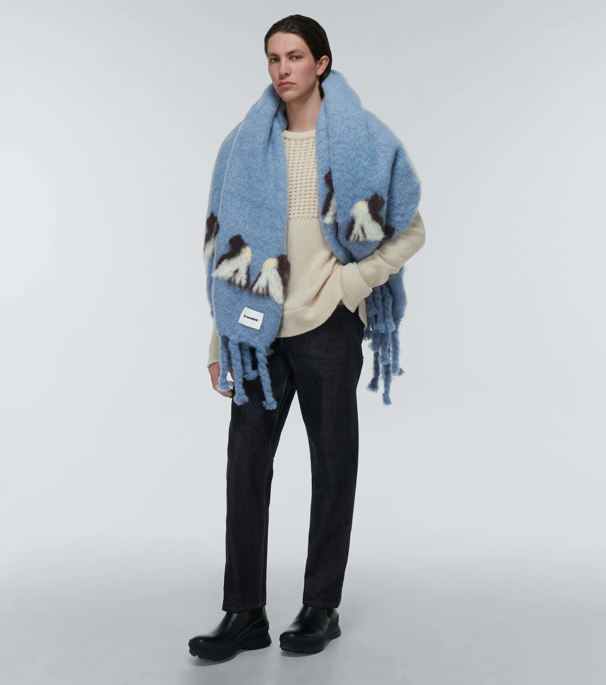 Jil Sander Mohair and wool-blend scarf