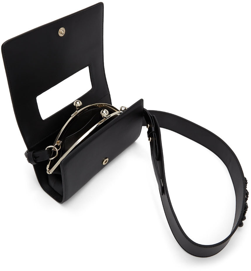 Simone Rocha Black Leather Snap Wallet Bag Simone Rocha