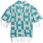 Honor the Gift Men's Crochet Vacation Shirt in Teal