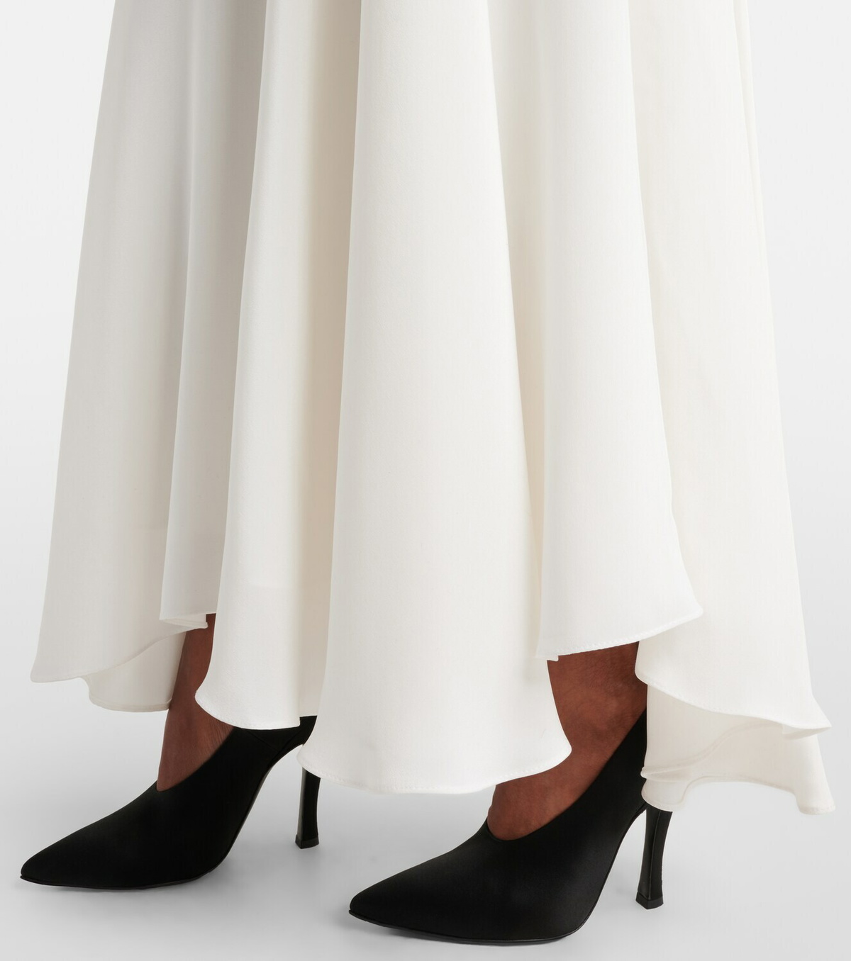 Rodarte Bow-detail silk crêpe and velvet gown