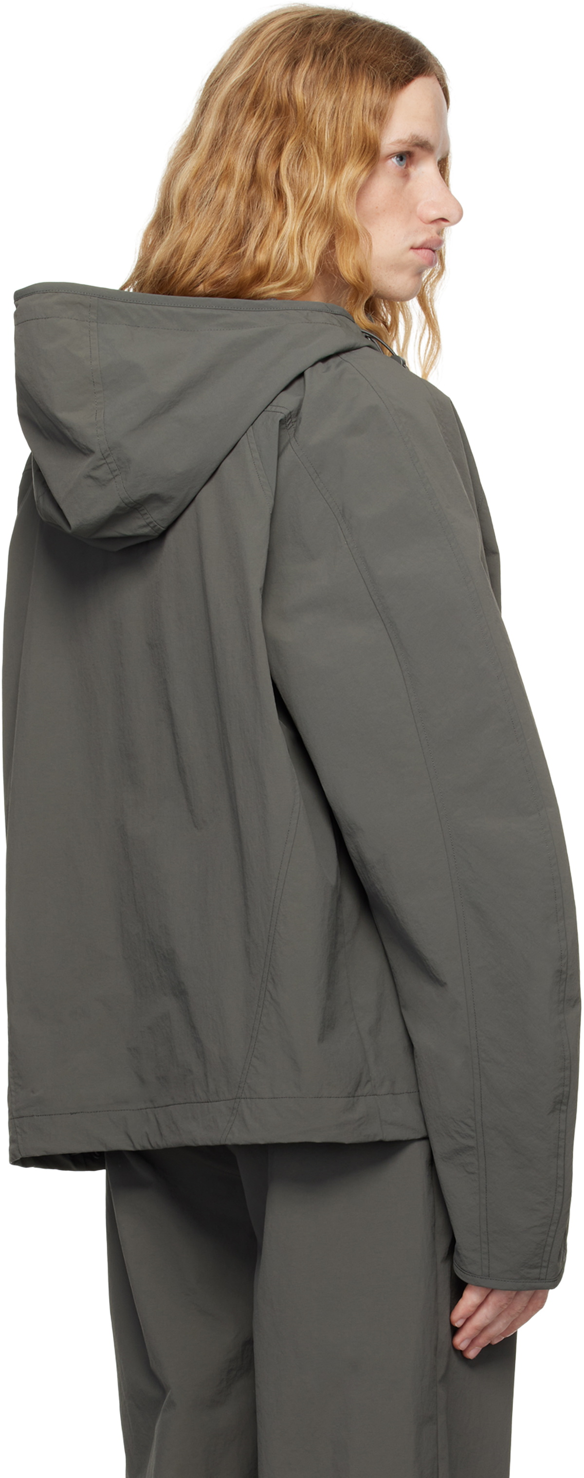 Han Kjobenhavn Gray Windbreaker Technical Jacket