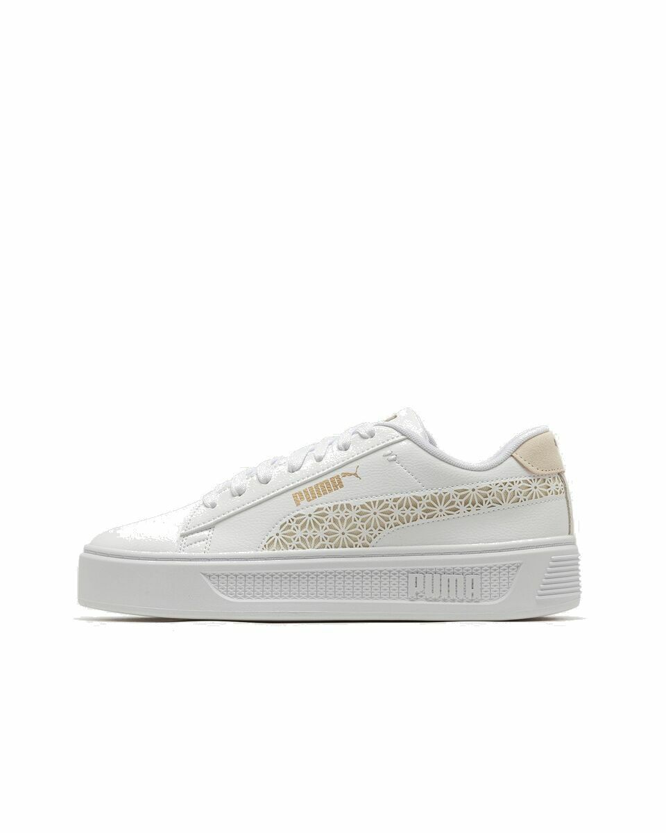 Puma Smash Platform V3 Laser Cut White - Womens - Lowtop