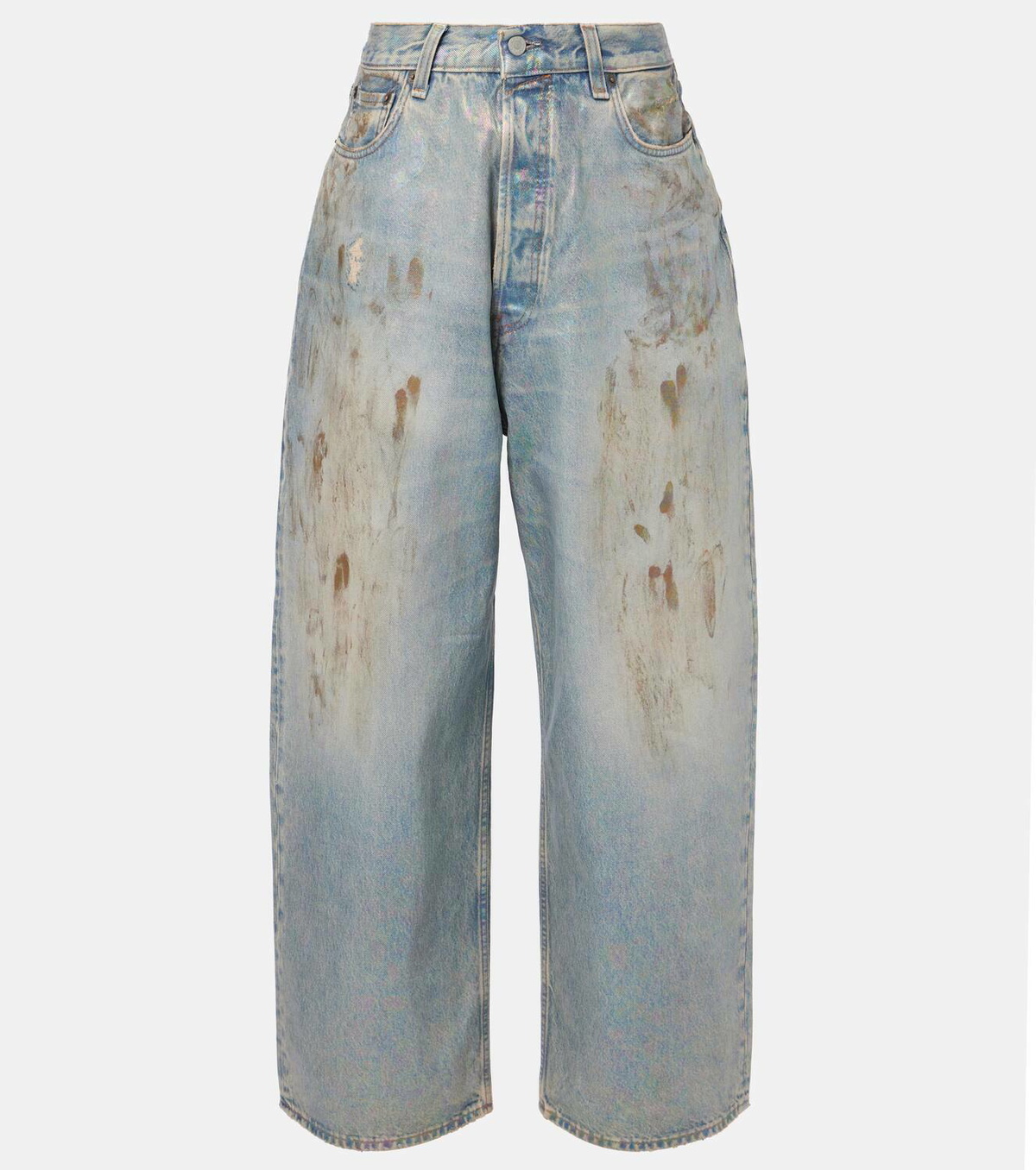 Acne Studios 2023 coated mid-rise wide-leg jeans Acne Studios