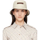 Burberry Off-White Logo Gabardine Bucket Hat