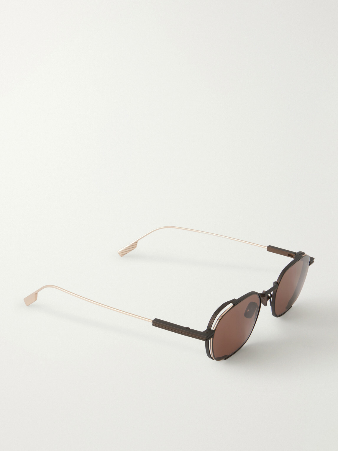 Zegna - Round-Frame Titanium Sunglasses