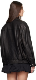 Dunst Black Oversized Vintage Leather Jacket