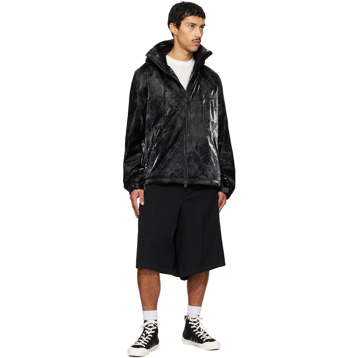 Y-3 Black Marble Nylon Windbreaker Jacket