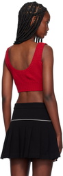Palm Angels Red Monogram Tank Top
