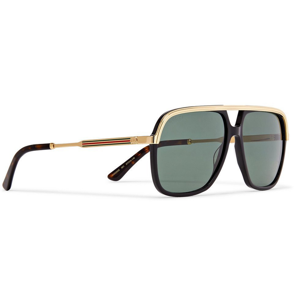 Gucci - Aviator-Style Acetate and Gold-Tone Sunglasses - Black Gucci
