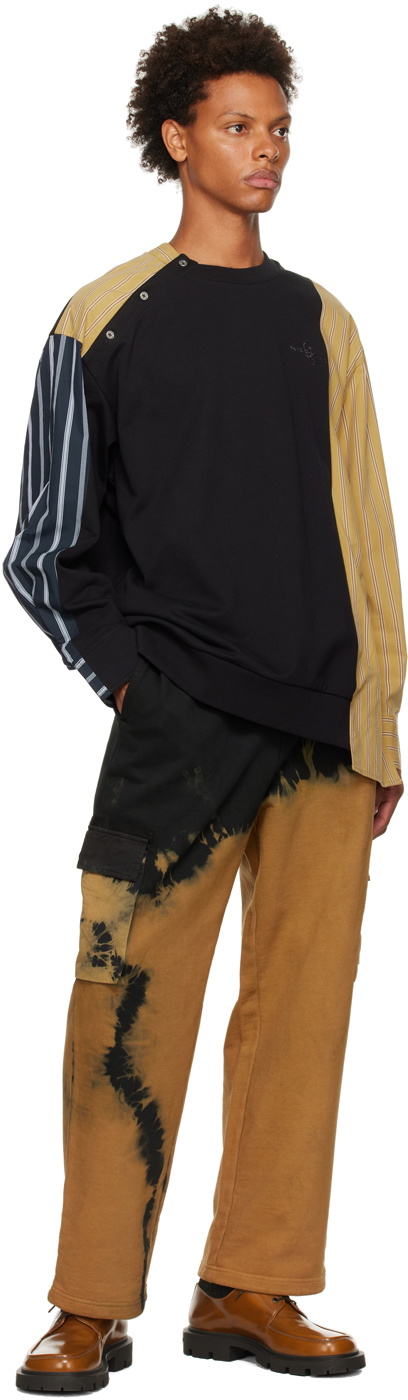 Feng Chen Wang Black Paneled Sweatshirt