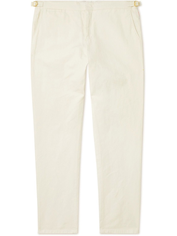 Photo: Orlebar Brown - Griffon Straight-Leg Cotton and Linen-Blend Trousers - Neutrals