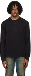 rag & bone Black Classic Flame Henley