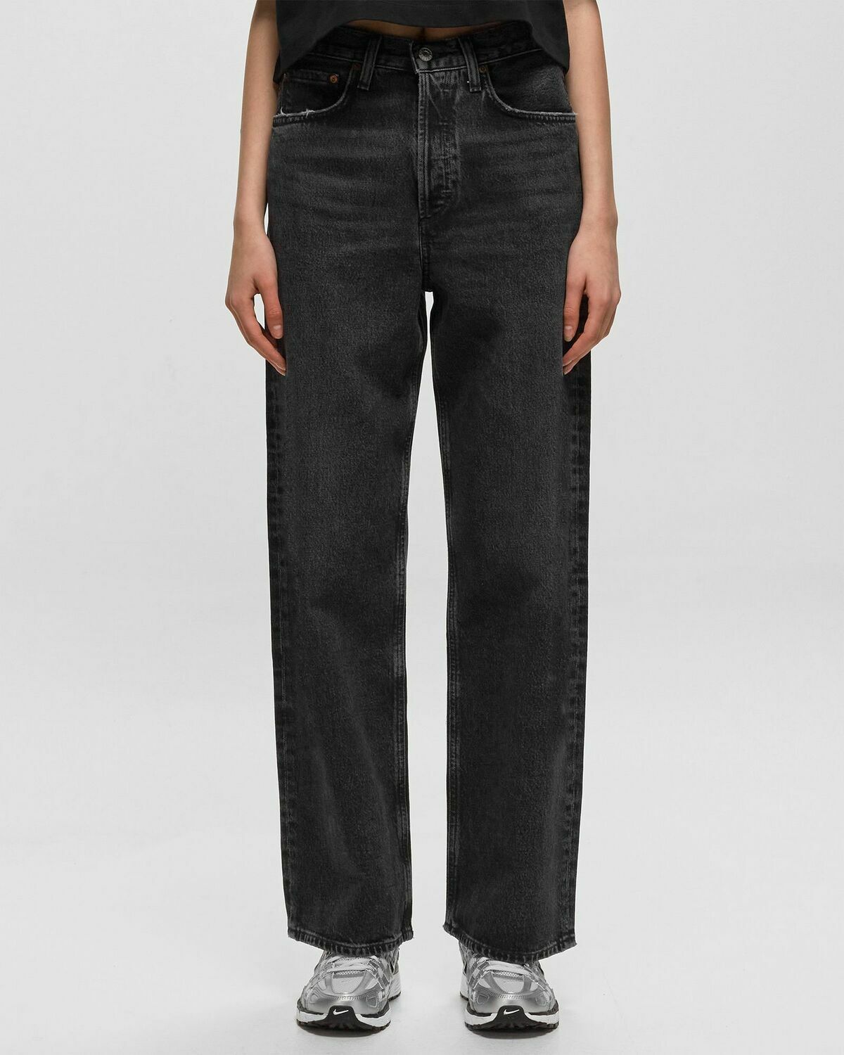 Agolde Low Slung Baggy Black Jeans