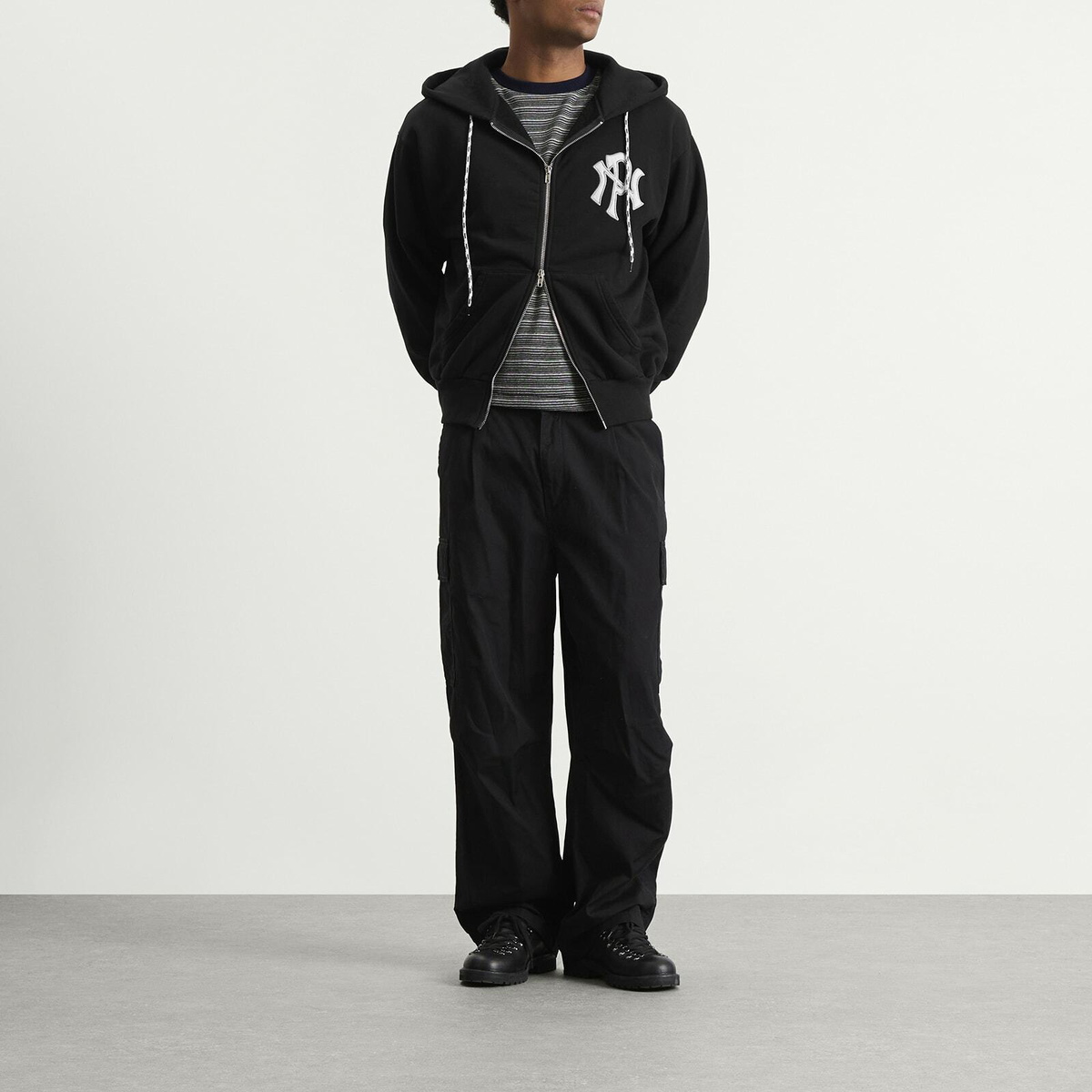 No Problemo Men's NYP Zip Hoodie in Black
