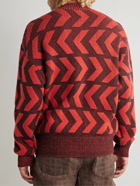 Acne Studios - Intarsia Wool and Cotton-Blend Sweater - Red