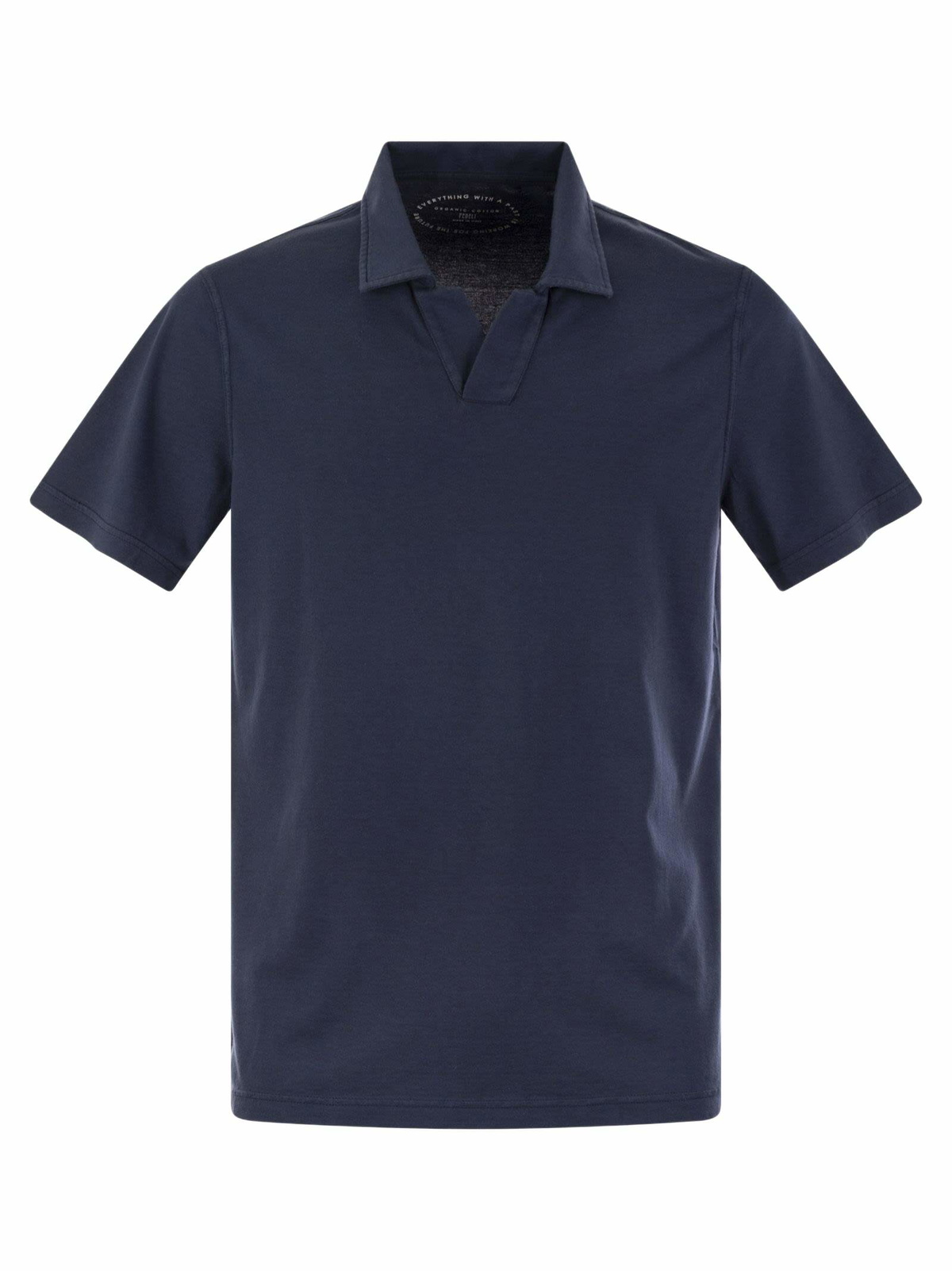 Fedeli Polo Shirt With Open Collar In Linen And Cotton Fedeli
