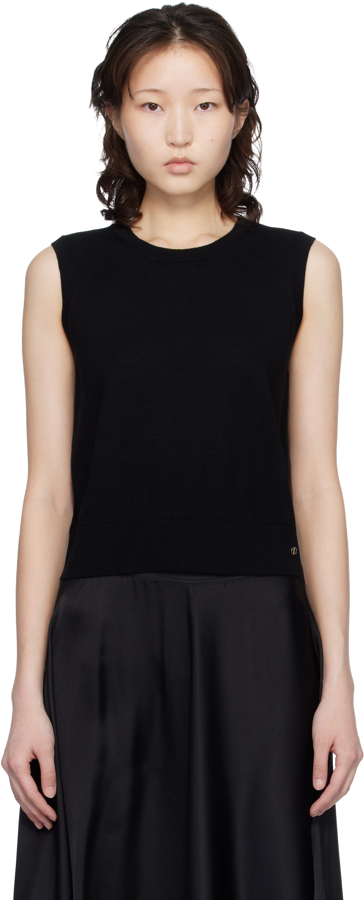 ANINE BING Black Moni Crop Tank Top
