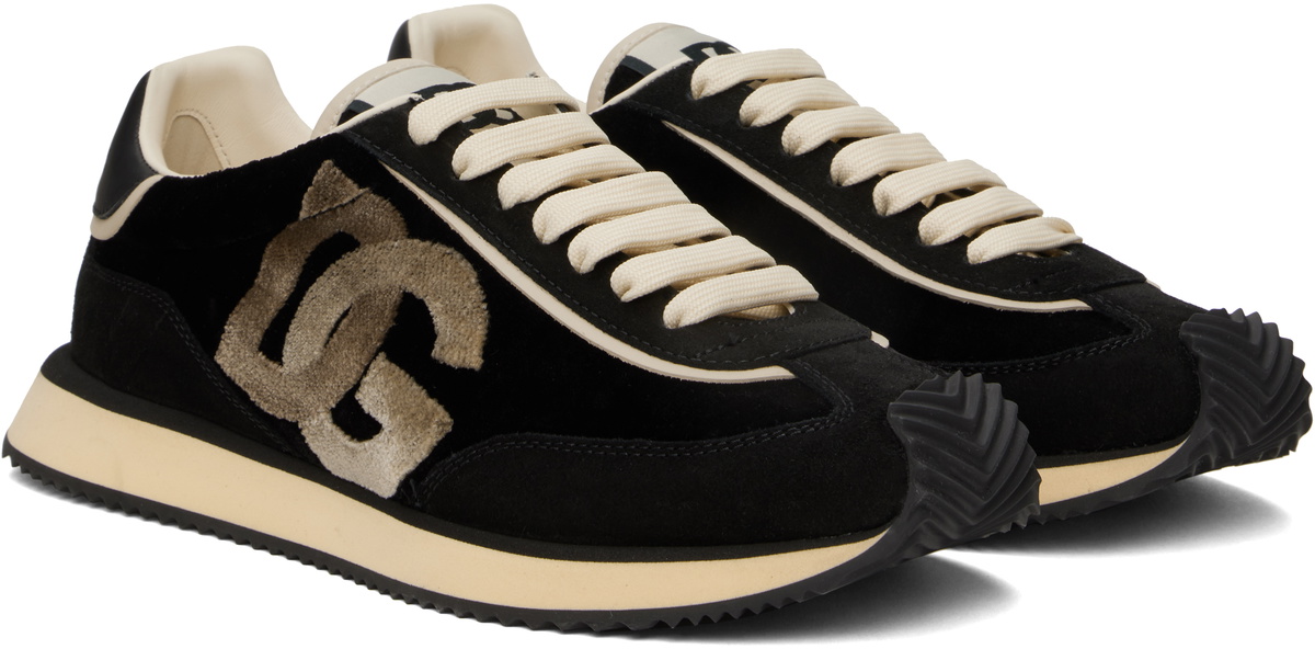 Dolce&Gabbana Black & Beige 'DG' Cushion Sneakers