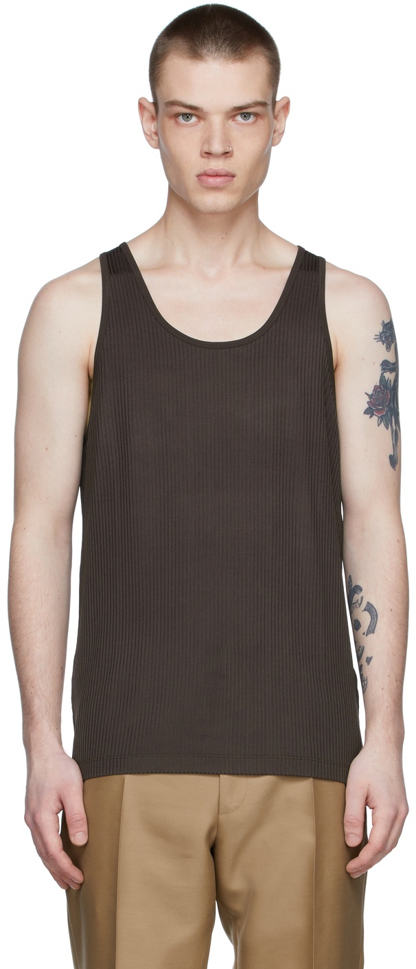 Photo: TOM FORD Brown Fluid Viscose Tank Top