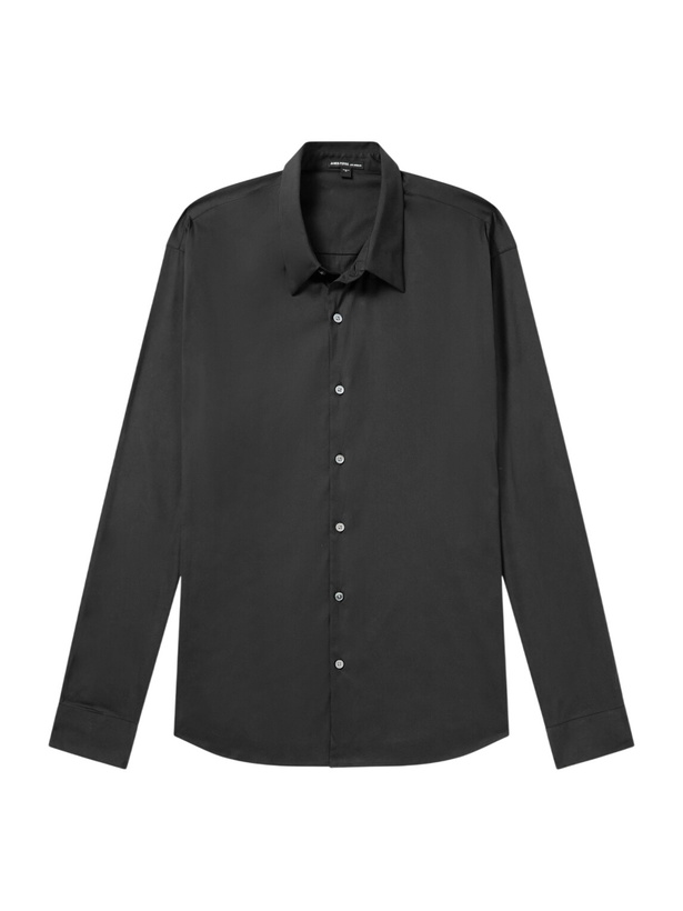 Photo: James Perse - Stretch Cotton-Blend Poplin Shirt - Black